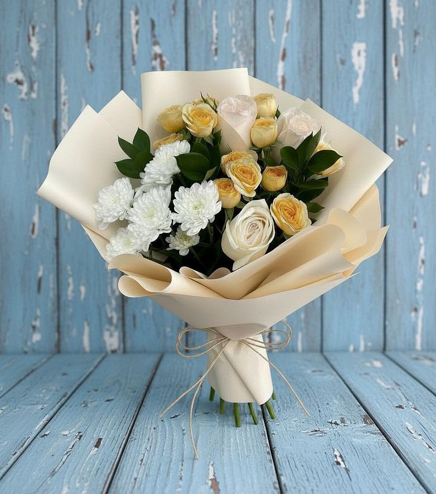 Букет цветов из: Розы и Хризантемы в Днепровской