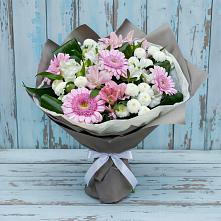 Букет цветов из:  Герберы, Альстромерии и Хризантемы в Днепровской