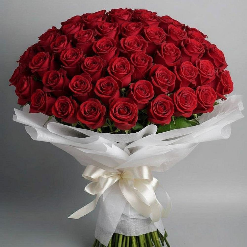 Букет 101 Красная роза Блэк Мэджик в Днепровской