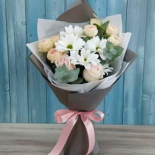 Букет цветов из:  Хризантемы и Розы #REPLACE_PRED# Днепровской