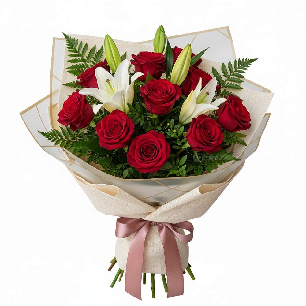 Букет цветов из: Лилии и Розы в Днепровской