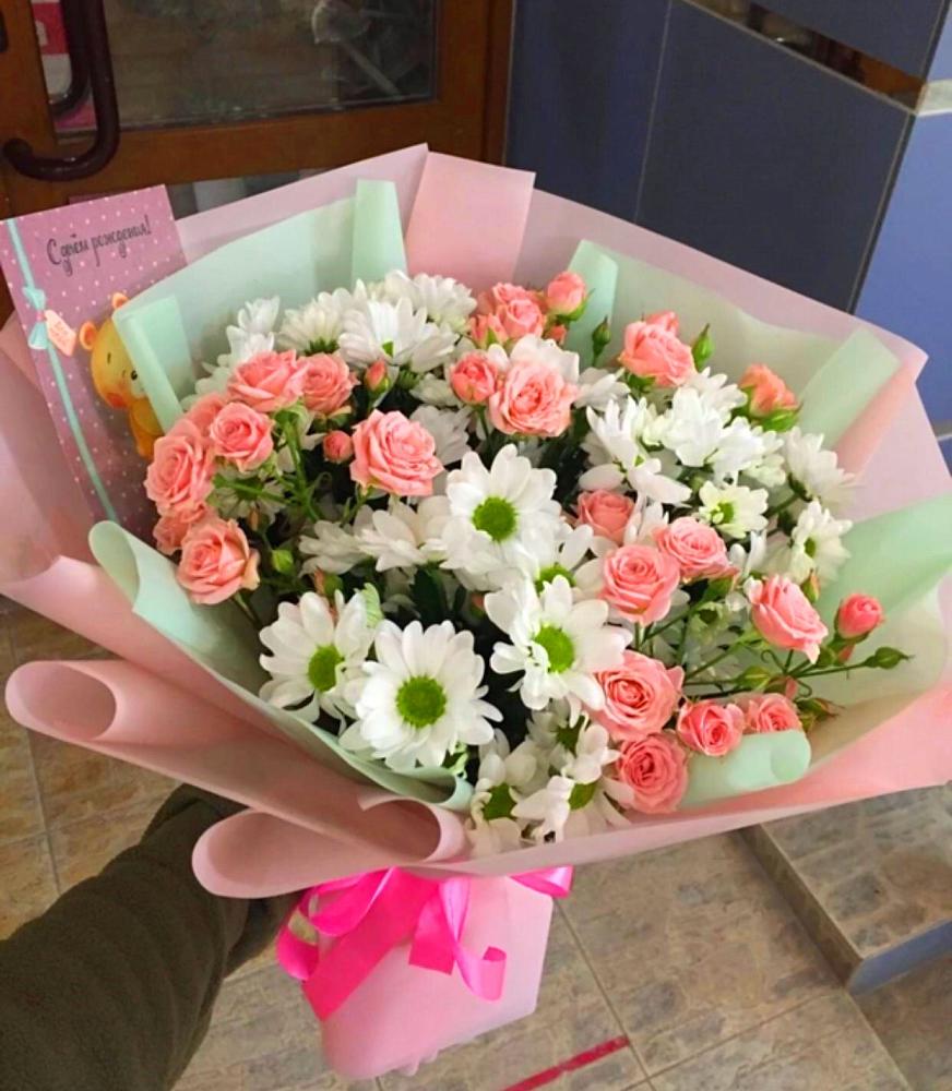 Букет цветов из: Розы и Хризантемы в Днепровской