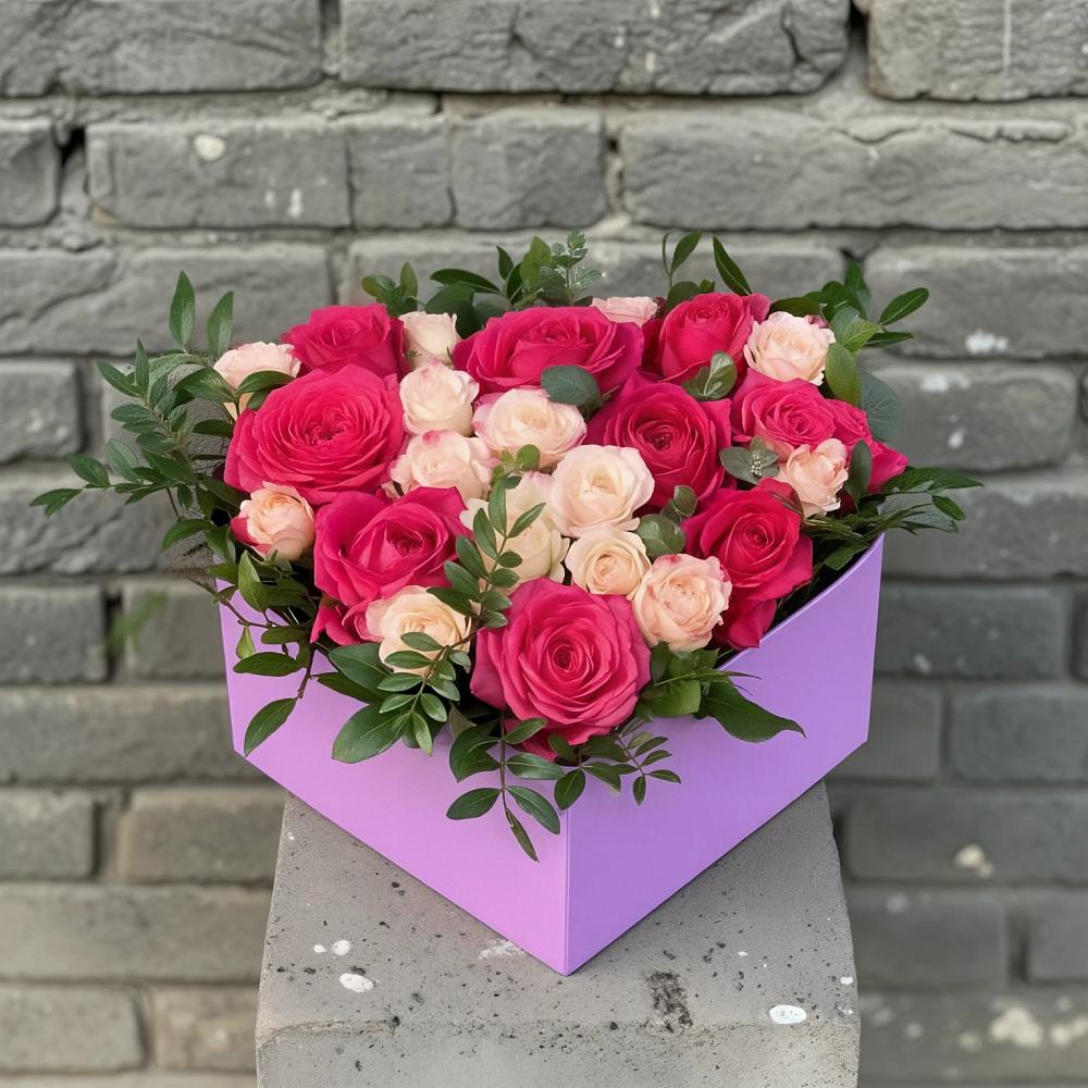 Цветочная композиция из Розы в коробке в Днепровской