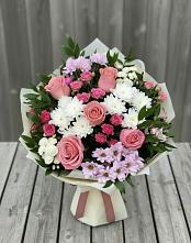 Букет цветов из:  Альстромерии, Гвоздики, Розы и Хризантемы #REPLACE_PRED# Днепровской