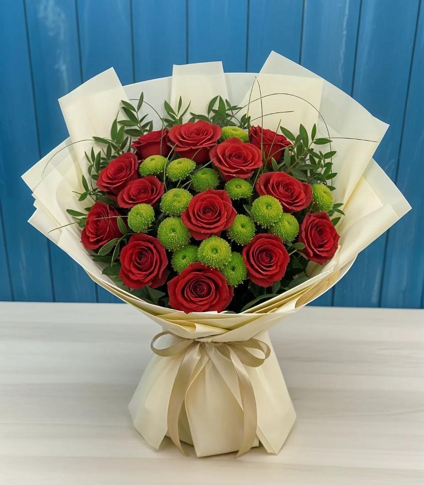 Букет цветов из: Розы и Хризантемы в Днепровской