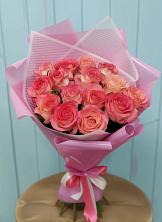 Букет 15 Розовых роз Равель в Днепровской