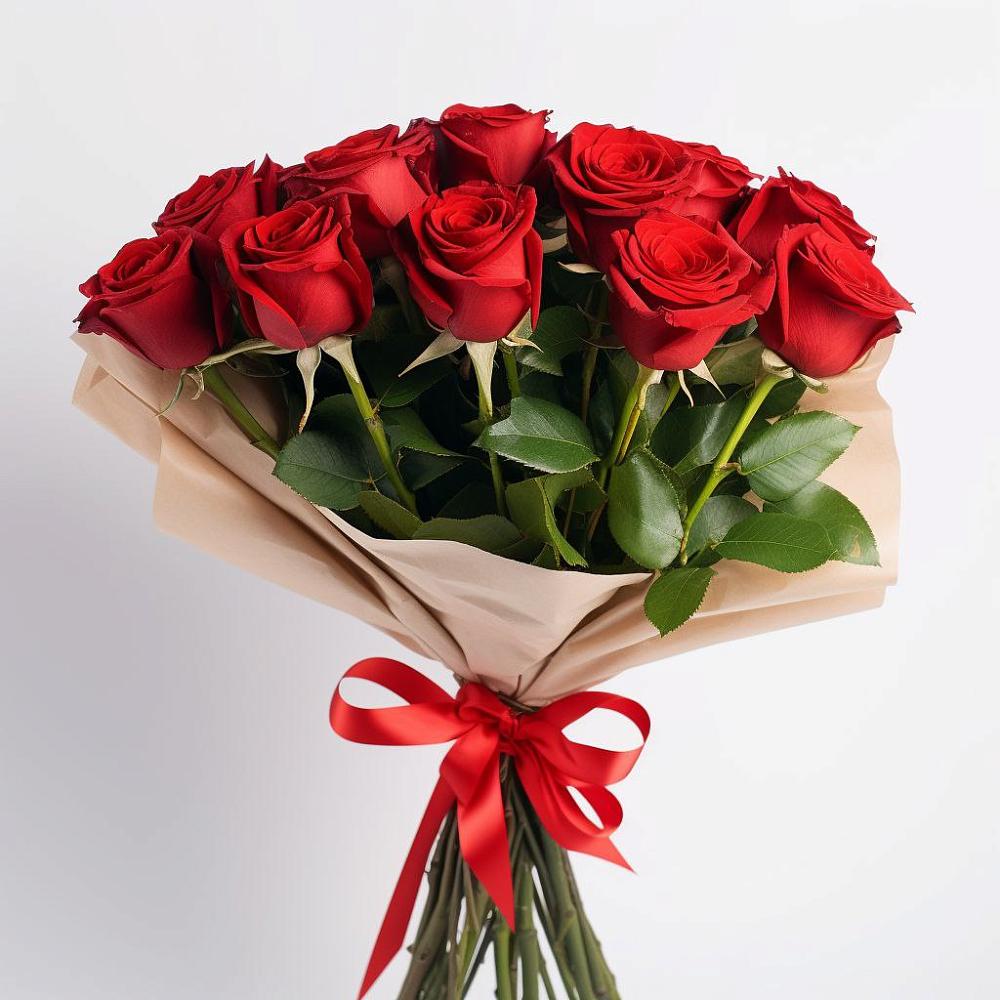 Букет 11 Красных роз Эдлесс Лав в Днепровской