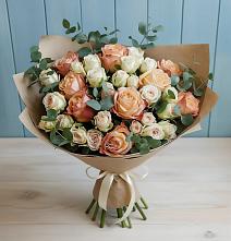 Букет цветов из:  Альстромерии и Розы в Днепровской