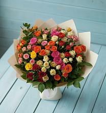 Букет Микс из разноцветных кустовых роз #REPLACE_PRED# Днепровской